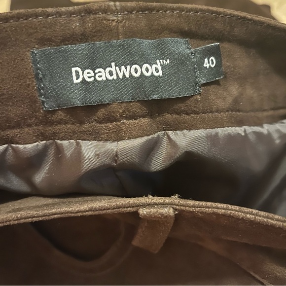 Deadwood Phoenix Brown Suede Straight Leg Pants Women’s Size 40 Fits Size 6 - Picture 7 of 9
